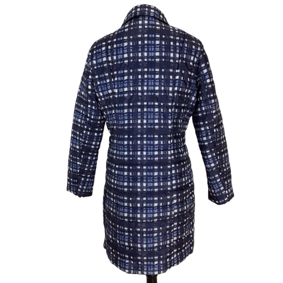 Lands End Blue Plaid Lightweight Primaloft Mid Length Coat Women’s Size 8 - Picture 6 of 12